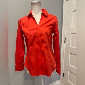 Classic Red Women's Button-Up Shirt Jones New York Collection Size 2